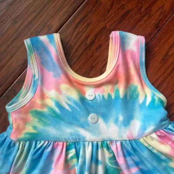 Jane + Jo 3t Tunic Tie Dye Beach Vacation Back to School Vibrant Pink Blue SOFT - Picture 6 of 10